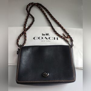 Coach Dinky  Black Leather Chain  Shoulder Bag